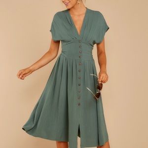 Aura Green Button Up Dress